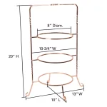 Creative Home 3-Tier Copper Plated Iron Cake & Tiered Stand, Handcrafted Serving Rack for Desserts and Fruit thumbnail 3