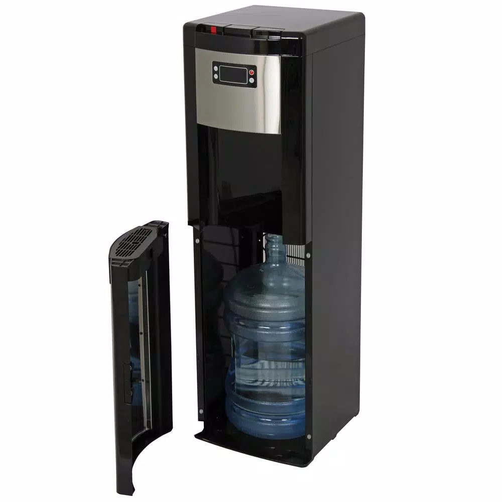 Glacier Bay Bottom Load Water Dispenser, Stainless Steel and Black Piano Gloss