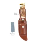 Sheffield Stag Series Heard 4 in. Trailing Point Fixed Blade Hunting Knife thumbnail 4