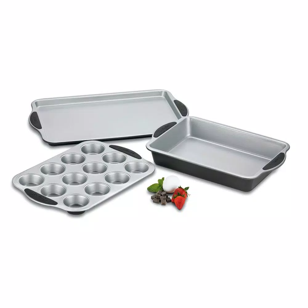 Cuisinart SMB-12MP 12-Cup Steel Muffin Pan with Silicone Easy-Grip Handles