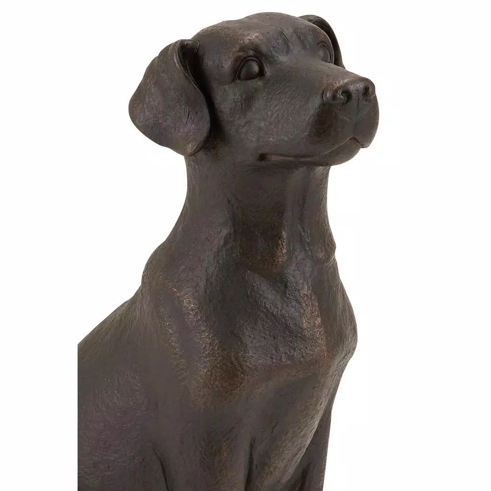 LITTON LANE 16 in. Chocolate Labrador Retriever Bronze Decorative Figurine Sculpture