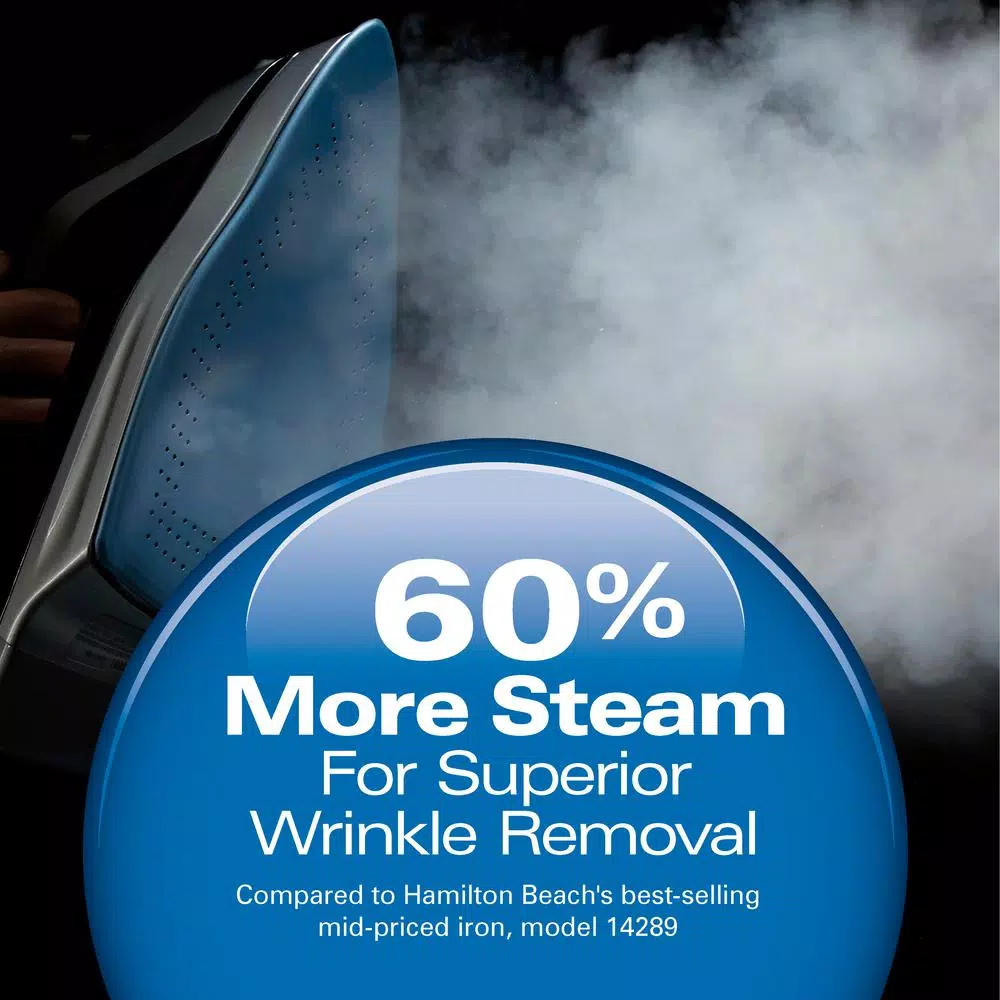Hamilton Beach Durathon Nonstick Steam Iron with 1700W Power and 3-Way Auto Shutoff