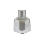 LITTON LANE 15 in. Iridescent Silver Blown Glass Decorative Vase - Modern Cylindrical Table Vase thumbnail 2