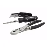 Husky 3-Piece Hand Tool Set with 6-in-1 Screwdriver, Slip Joint Pliers, and Folding Utility Knife thumbnail 1