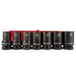 Steelman PRO 79287 1 in. Drive 6-Point Metric Deep Well Impact Socket Set, 7-Piece thumbnail 1