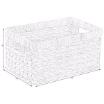 Vintiquewise Natural Water Hyacinth Rectangular Storage Bin Basket with Cutout Handles thumbnail 6
