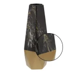 LITTON LANE 18 in. Ceramic Black and Gold Modern Geometric Bud Vase thumbnail 3
