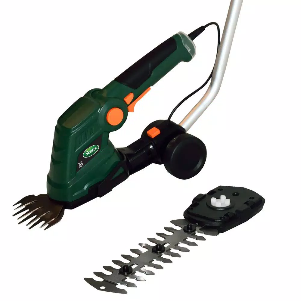 Scotts 7.2V Cordless Telescoping Pole Shrub Trimmer with 2 Ah Battery and Charger