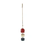LITTON LANE 46 in. Nautical Rope Float Wall Decor - Distressed Red, Blue, and White Pine Wood thumbnail 2
