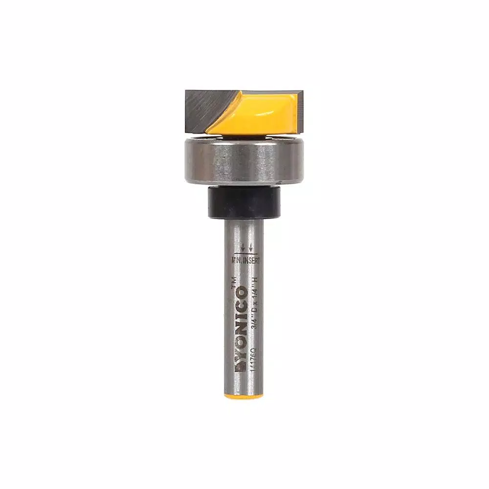Yonico 3/4 in. Carbide Tipped Template Flush Trim Router Bit, 1/4 in. Shank