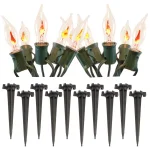 LUMABASE Flickering Orange Electric Pathway Lights, 10-Count Halloween Outdoor Decor thumbnail 1