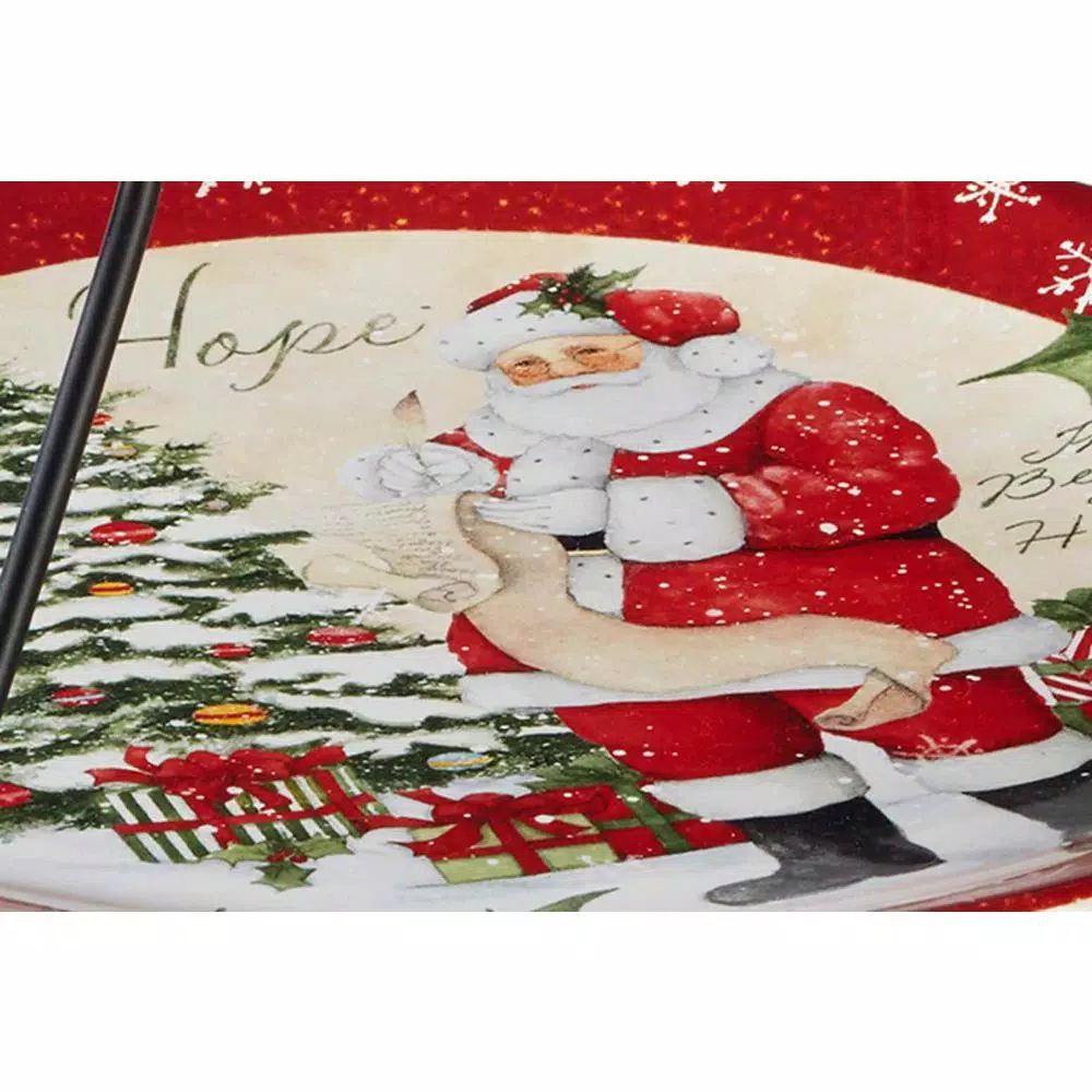 Certified International Holiday Wishes by Susan Winget 2-Tier Ceramic Cake & Tiered Stand