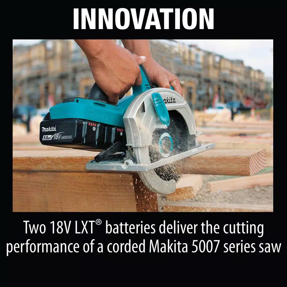 Makita 36V (18V x2) 7-1/4 in. Cordless Circular Saw Kit with 2 5.0 Ah Batteries and Charger