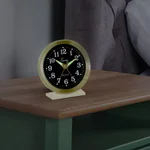 Equity by La Crosse 4 in. Round Analog Wind-Up Bell Metal Alarm Clock - Gold thumbnail 6