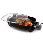 Boyel Living 1400W Electric Skillet 8 Qt Large Square Non-Stick Copper Frying Pan, Black thumbnail 5