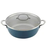 Ayesha Curry Ayesha Home Collection 7.5 Qt. Aluminum Nonstick Stock Pot with Glass Lid, Twilight Teal thumbnail 4
