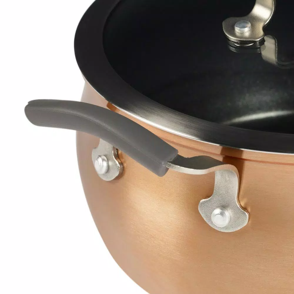 Epicurious 5 Qt. Hard-Anodized Aluminum Nonstick Chili Pot with Glass Lid, Copper