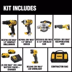 DEWALT 20V MAX Cordless 5-Tool Combo Kit with (2) 2.0 Ah Batteries & Charger thumbnail 2