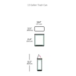 Boyel Living 13 Gallon Stainless Steel Sensor Trash Can - Touch-Free Rectangular Kitchen Bin with Black Lid thumbnail 3