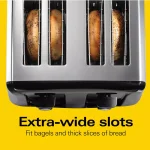 Hamilton Beach 4-Slice Wide Slot Toaster, Black thumbnail 5