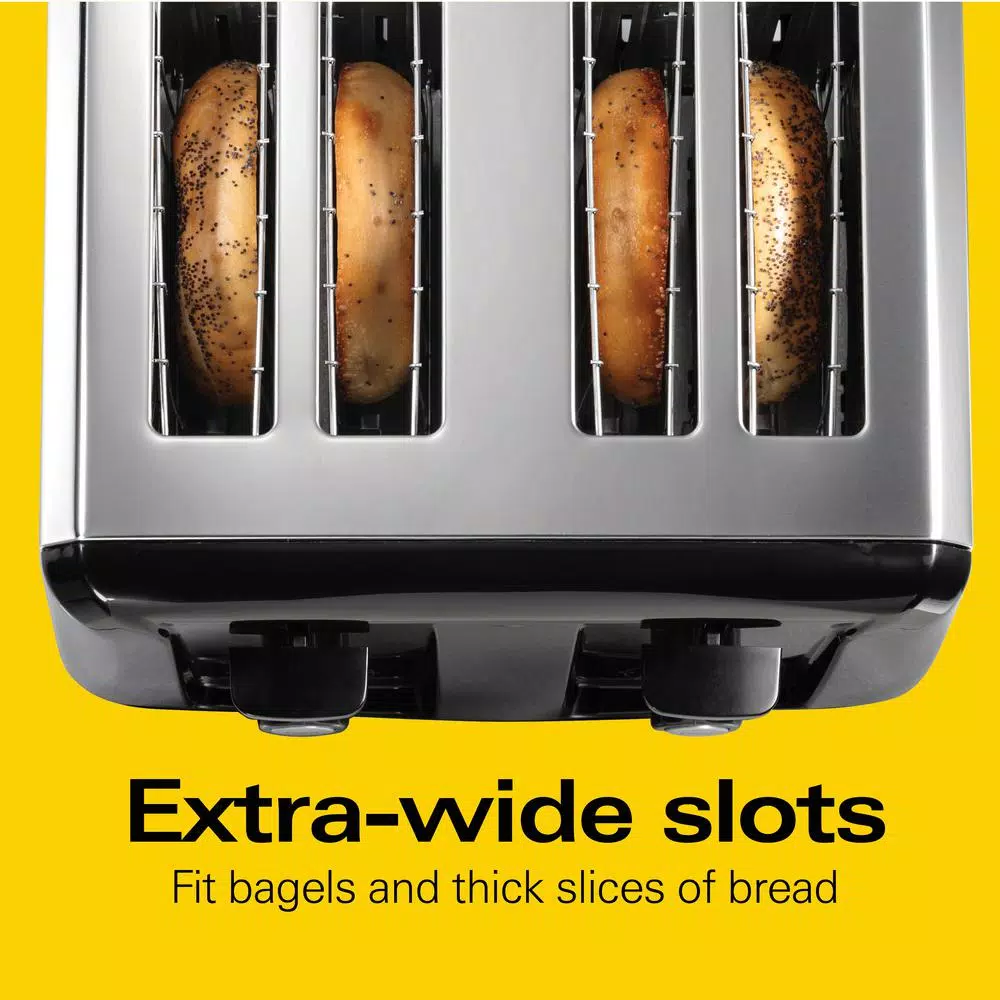 Hamilton Beach 4-Slice Wide Slot Toaster, Black