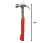 Milwaukee 20 oz. Curved Claw Smooth Face Hammer with ShockShield Grip thumbnail 3