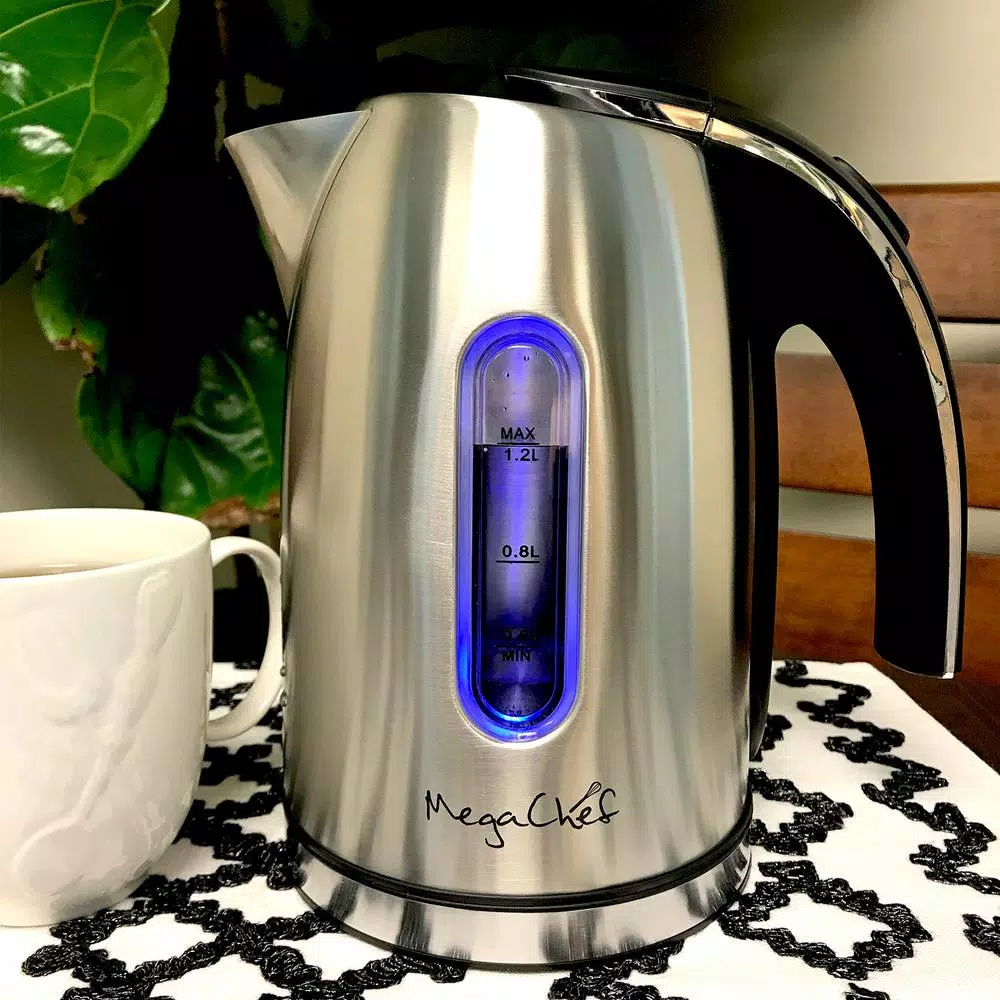 MegaChef Mega Chef 1.2L Stainless Steel Electric Tea Kettle, 5-Cup Capacity