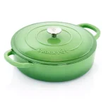 Crock-Pot Artisan 5 Qt. Round Enameled Cast Iron Braiser Pan with Self-Basting Lid, Pistachio Green thumbnail 1