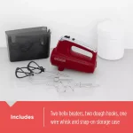 BLACK+DECKER Helix Performance Premium 5-Speed Hand Mixer, Red thumbnail 5