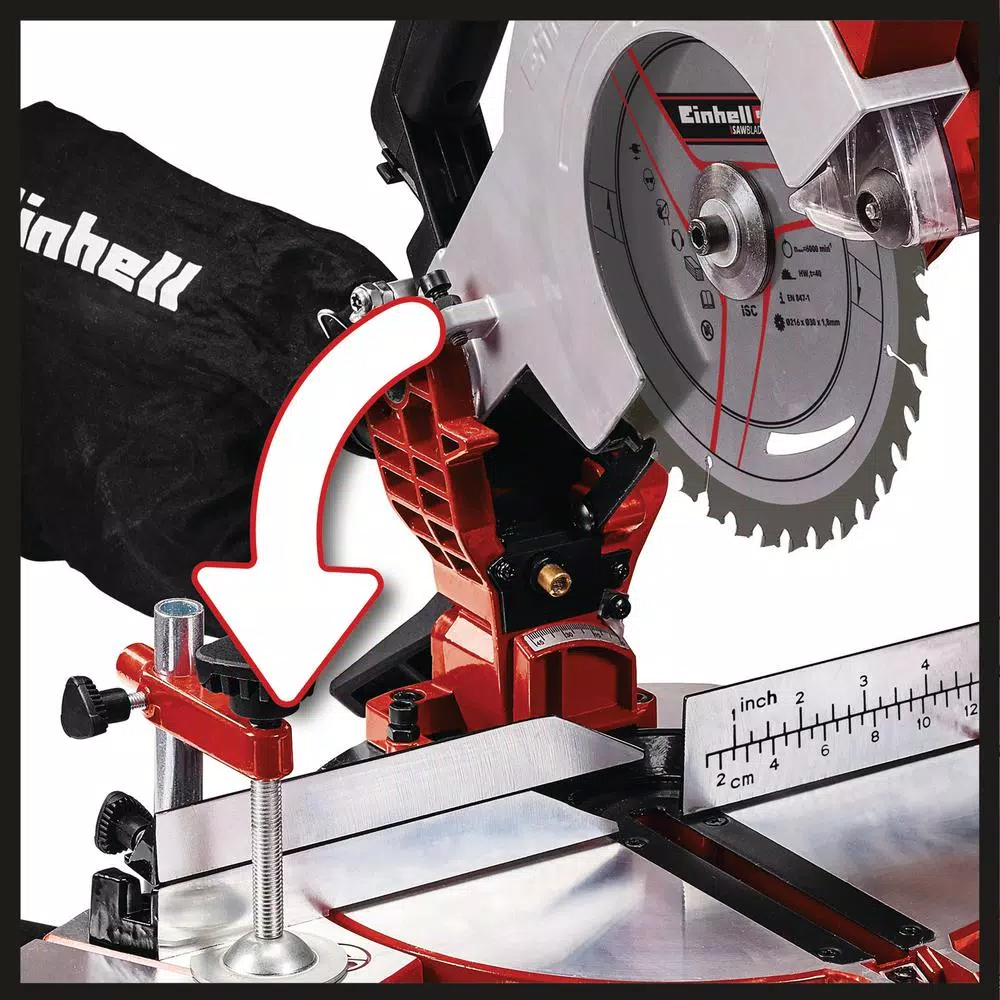 Einhell PXC 18V Cordless 8.5 in. Compound Single-Bevel Miter Saw Kit with 3.0 Ah Battery and Fast Charger