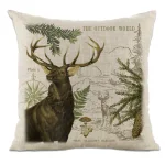 Heritage Lace Lodge Hollow Natural Elk Animal Print Rustic Throw Pillow, 18 x 18 in. thumbnail 4