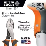 Klein Tools 8 in. Insulated High Leverage Diagonal Cutting Pliers, 1000V VDE Certified thumbnail 2