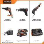 RIDGID 18V Brushless Cordless Drywall Screwdriver and JobMax Multi-Tool Combo Kit with (2) 2.0 Ah Batteries thumbnail 2