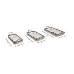 LITTON LANE Set of 3 Rectangular Farmhouse Decorative Trays with Bird Figurines, Brown Metal and Whitewashed Wood thumbnail 6