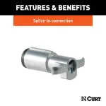CURT 6-Way Round Trailer Connector Plug, Diecast Metal, Male End thumbnail 3