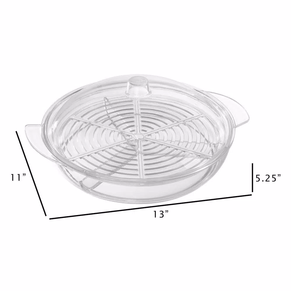 Classic Cuisine Cold Veggie Tray Serving Platter with Cooling Compartment and Domed Lid, 6-Piece Set