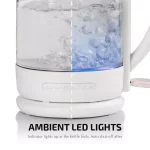 Ovente 1.5L White Glass Electric Kettle with ProntoFill Technology, 1500W thumbnail 7