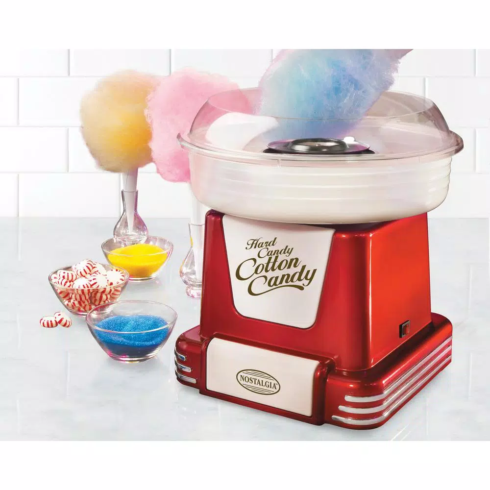 Nostalgia PCM805 Retro Series Hard & Sugar Free Cotton Candy Maker, Red