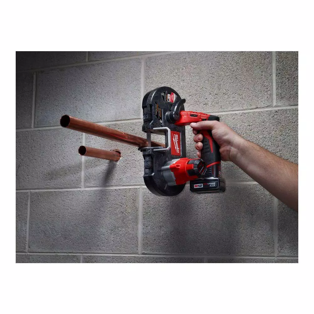 Milwaukee M12 12V Cordless Sub-Compact Band Saw XC Kit with M12 LED Flood Light