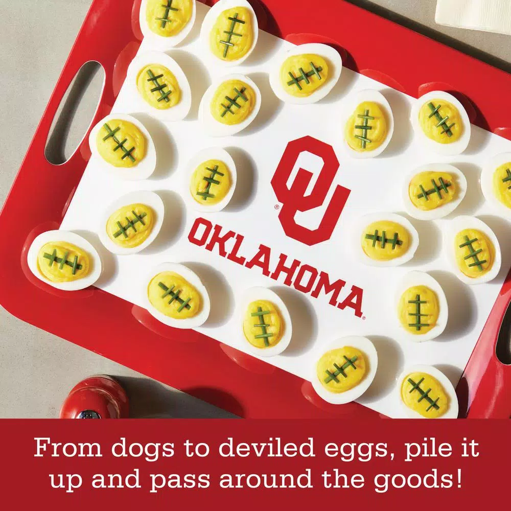 Unbranded University of Oklahoma Sooners Serve 'n Score Party Platter, 16 x 12.5-Inch Melamine Serving Tray