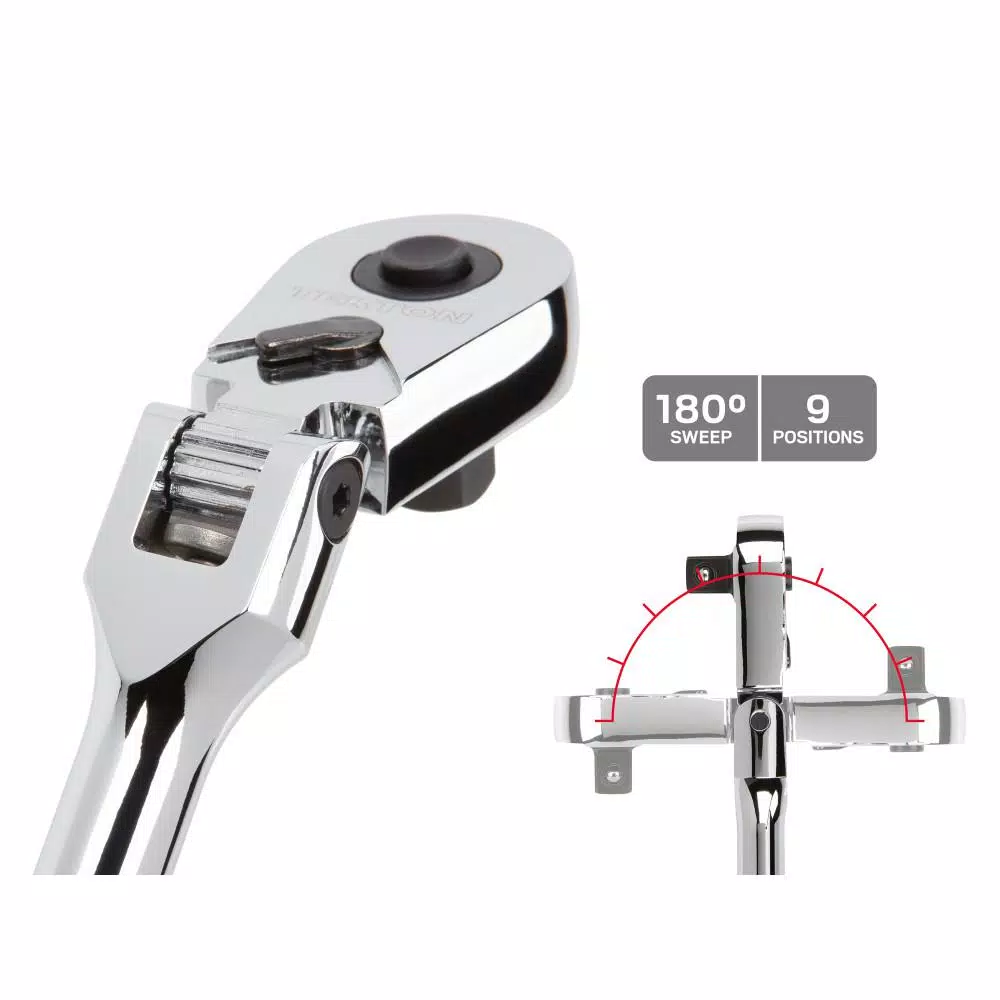TEKTON 1/2 in. Drive 10-1/2 in. Flex Quick-Release Ratchet, 90-Tooth Ultra-Compact Head