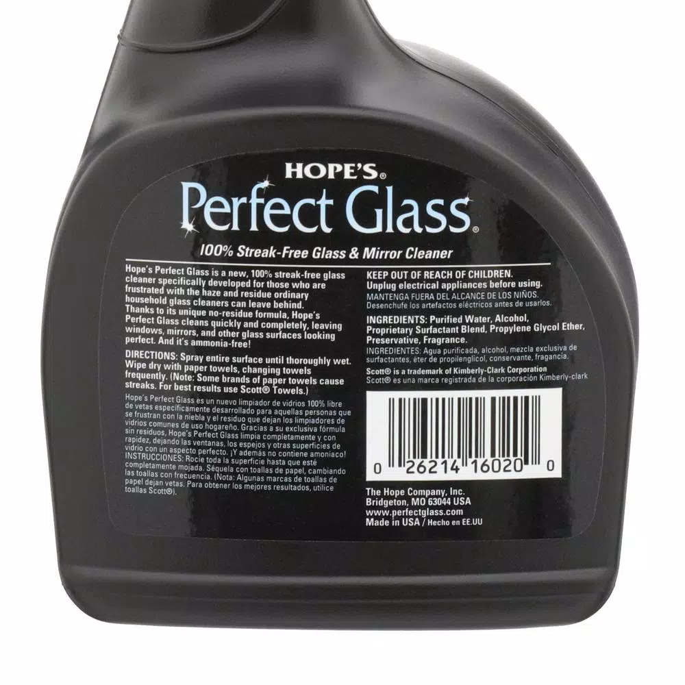 Hope's Perfect Glass Streak-Free Glass Cleaner, 32 oz.
