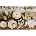 Sugar Plum Party SugarPlum Glam 32-Piece Assorted Disposable Paper Napkins - White/Gold thumbnail 3