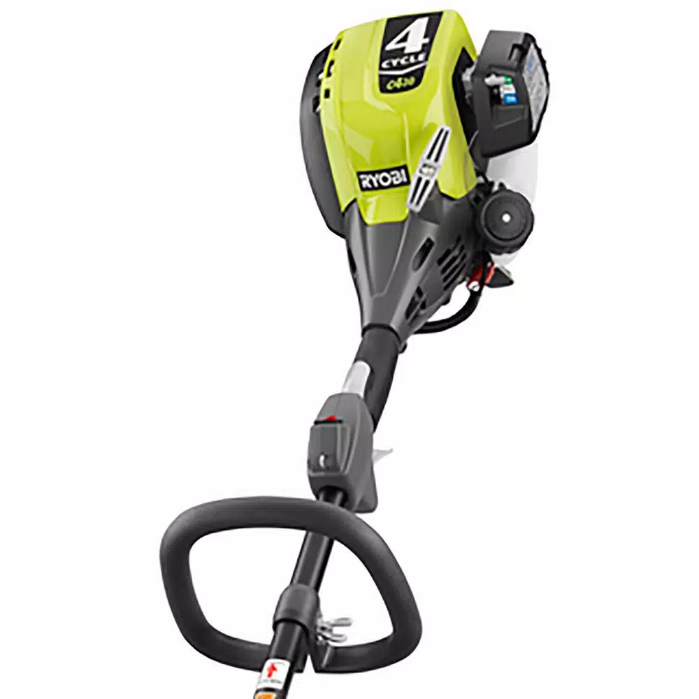 Ryobi 30cc 4-Cycle Attachment Capable Curved Shaft Gas Trimmer, Refurbished