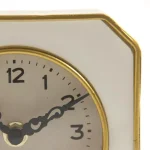 Zentique White and Gold Rounded Square Analog Desk Clock with Quartz Movement thumbnail 3