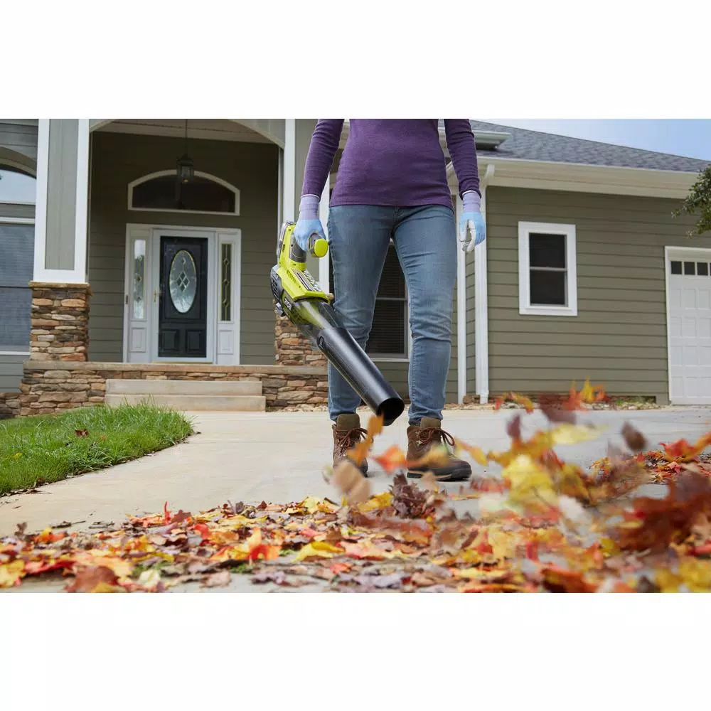 RYOBI 18V ONE+ Cordless Jet Fan Leaf Blower Kit with 4Ah Battery and Charger, 100 MPH, 280 CFM
