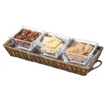 Artland Garden Terrace 5-Piece Sectional Server Set with Water Hyacinth Holder and Glass Bowls thumbnail 2