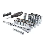 Husky 38-Piece 3/8 in. Drive Mechanics Tool Set with Chrome Alloy Steel Sockets thumbnail 2