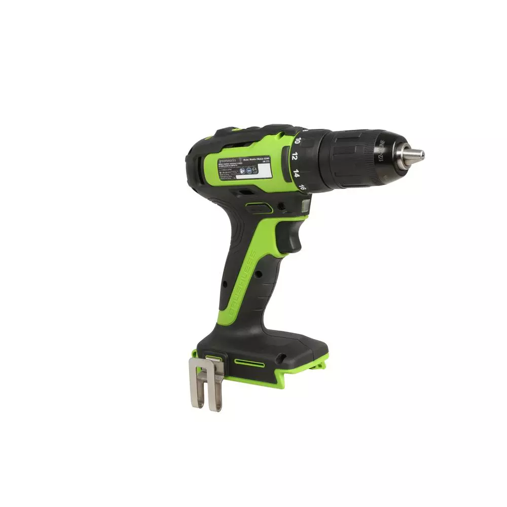 Greenworks 24V Cordless Brushless Hammer Drill Driver, 1/2 in. Keyless Chuck, Tool Only