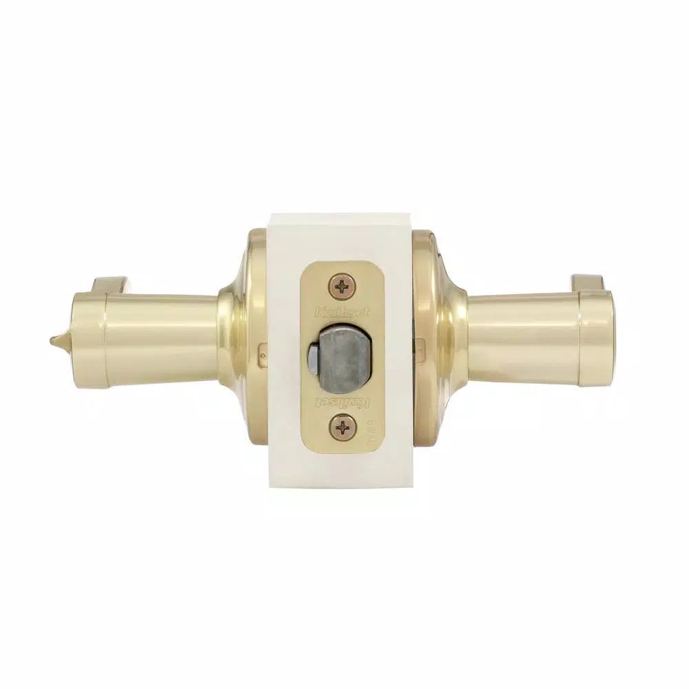 Kwikset Lido Polished Brass Exterior Entry Door Lever with SmartKey Security